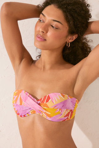 Sujetador Bandeau de Traje de Baño Estampado Floral
