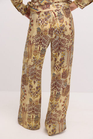 Pantalón Ancho con Estampado Retro