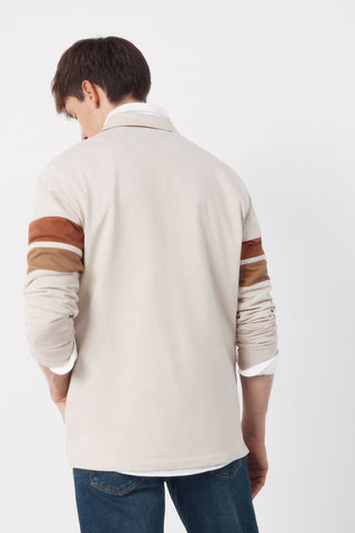 Sudadera Cuello Polo Diseño Color Block