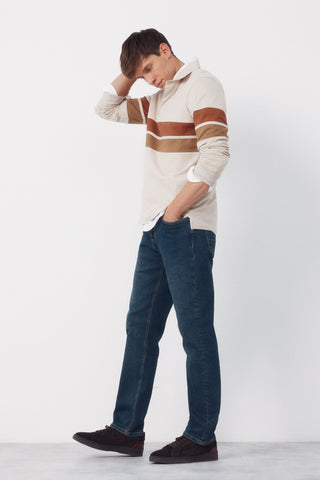 Sudadera Cuello Polo Diseño Color Block