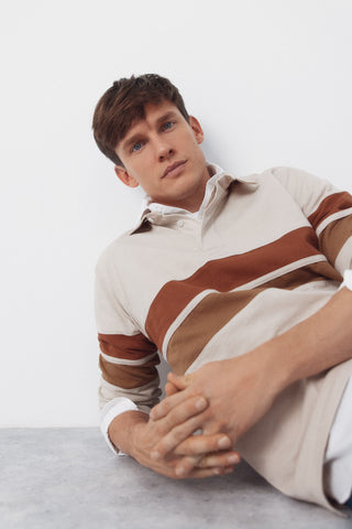 Sudadera Cuello Polo Diseño Color Block