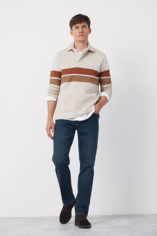 Sudadera Cuello Polo Diseño Color Block