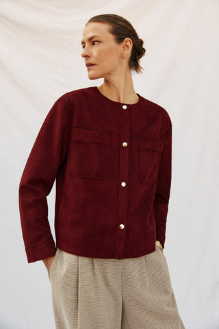 Chaqueta Efecto Piel con Bolsillos