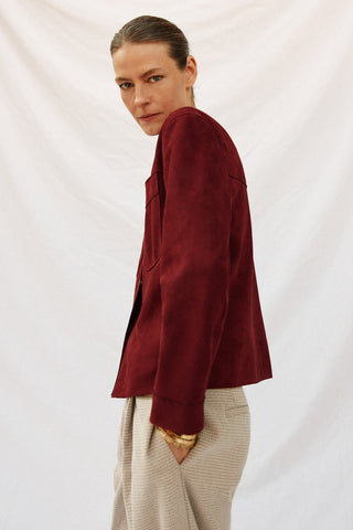 Chaqueta Efecto Piel con Bolsillos