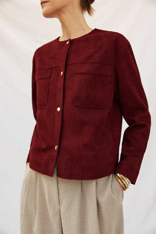 Chaqueta Efecto Piel con Bolsillos