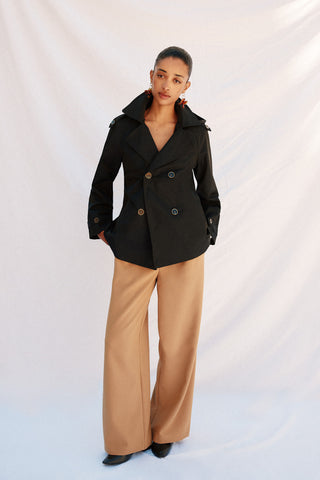 Gabardina con Tejido Satinado Repelente al Agua