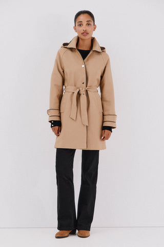 Gabardina Larga con Capucha Desmontable