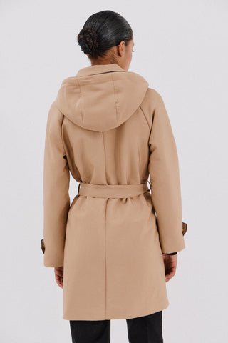 Gabardina Larga con Capucha Desmontable