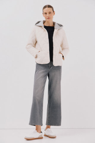 Chaqueta Corta con Capucha Desmontable