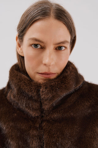 Chaqueta Corta con Tejido Efecto Pelo