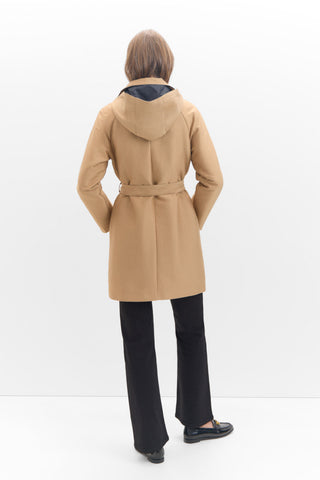 Gabardina Satinada con Capucha Desmontable