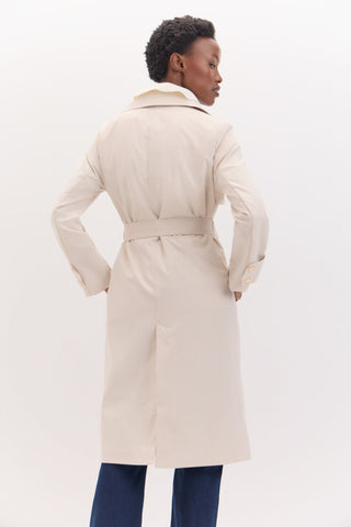 Gabardina Larga con Bolsillos