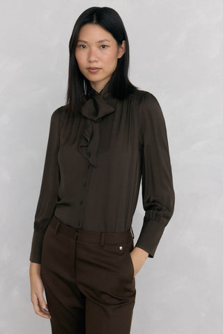 Camisa Manga Larga con Detalle Lazo