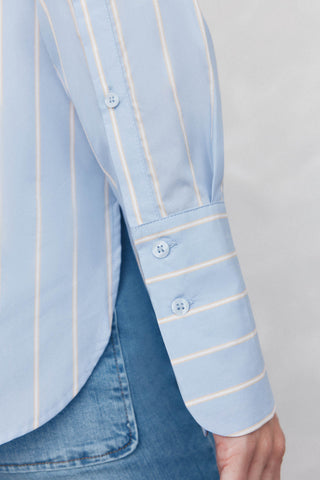 Camisa Oversize con Estampado Rayas