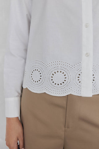 Camisa Manga Larga con Detalle Bordado