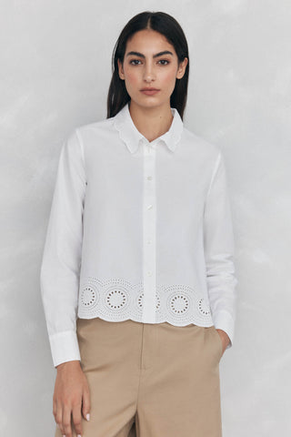 Camisa Manga Larga con Detalle Bordado
