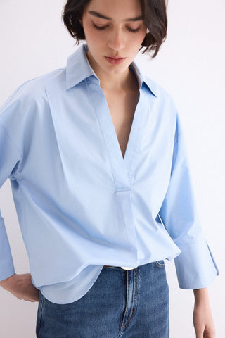 Camisa Oversize Manga Larga de Algodón