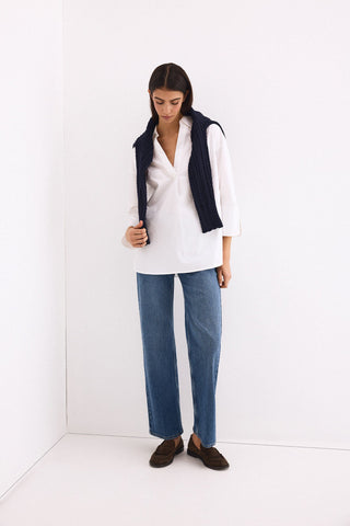 Camisa Oversize Manga Larga de Algodón