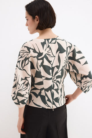 Blusa M/L Lino Estampada.