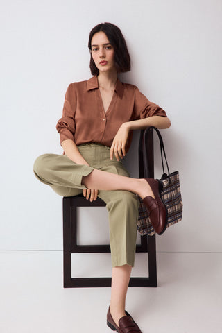 E. Camisa M/L Satinada.