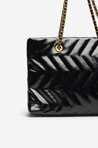 Bolso Shopper Acolchado Efecto Satinado