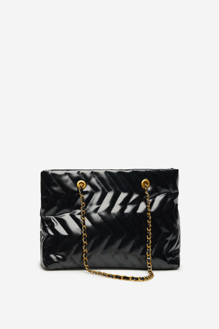 Bolso Shopper Acolchado Efecto Satinado