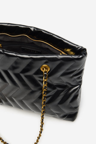 Bolso Shopper Acolchado Efecto Satinado