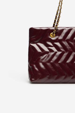 Bolso Shopper Acolchado Efecto Satinado