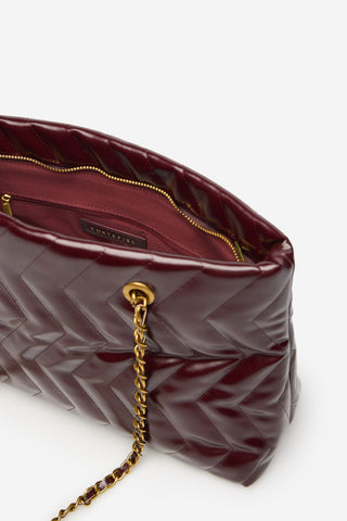 Bolso Shopper Acolchado Efecto Satinado