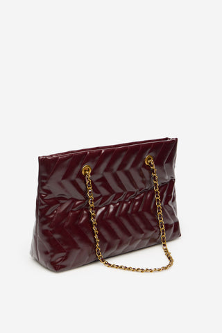 Bolso Shopper Acolchado Efecto Satinado