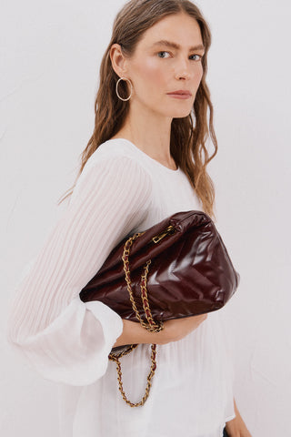 Bolso Shopper Acolchado Efecto Satinado