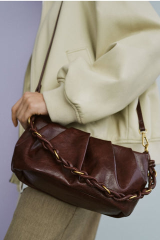 Bolso Fruncido con Asa Trenzads