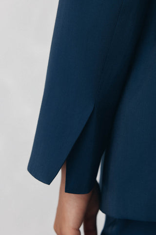 Blazer con Bolsillos Tejido Satinado