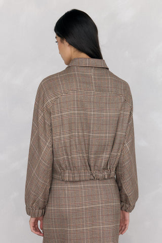 Chaqueta Bomber con Estampado Cuadros