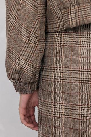 Chaqueta Bomber con Estampado Cuadros