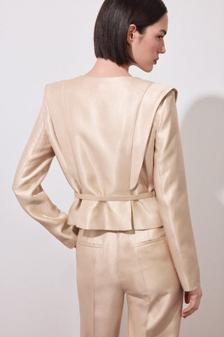 Traje Botones Tejido Satinado.