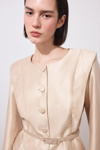Traje Botones Tejido Satinado.