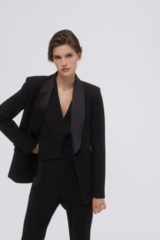 Blazer con Solapa Smoking