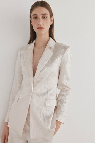 Blazer de Traje con Tejido Satinado
