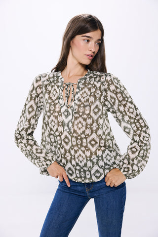 Blusa Manga Larga Cuello Mao