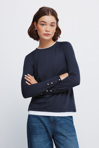 Camiseta Manga Larga Efecto Doble Prenda
