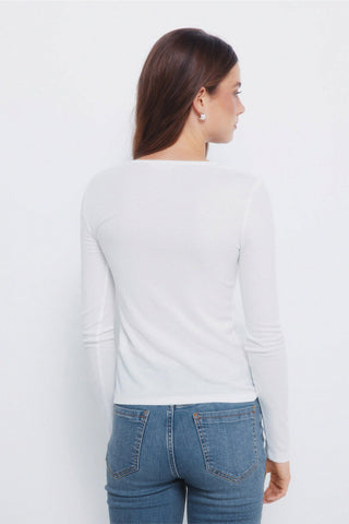 Camiseta Manga Larga con Detalle Botones