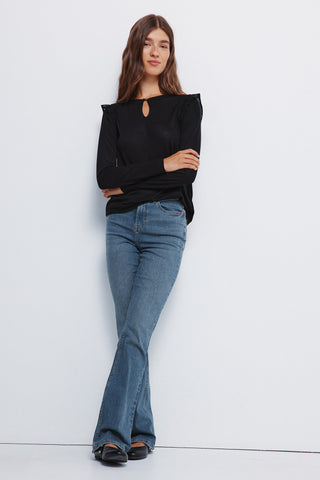 Camiseta Manga Larga con Detalle Volantes