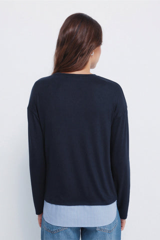 Camiseta Combinada Cuello Redondo