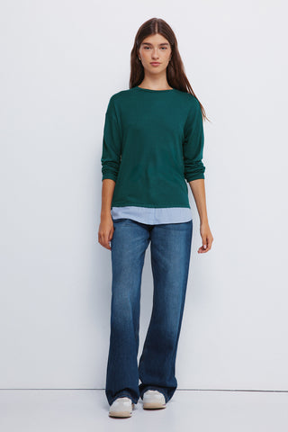 Camiseta Combinada Cuello Redondo