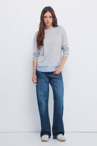 Camiseta Combinada Cuello Redondo