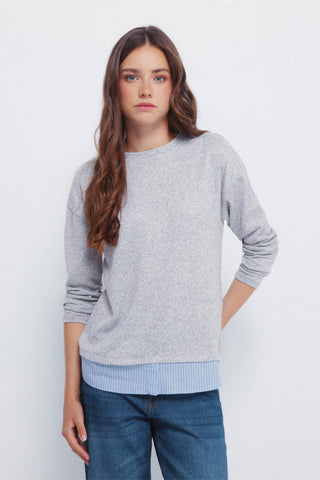 Camiseta Combinada Cuello Redondo