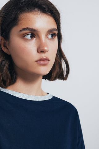 Camiseta Manga Larga con Cuello de Lúrex