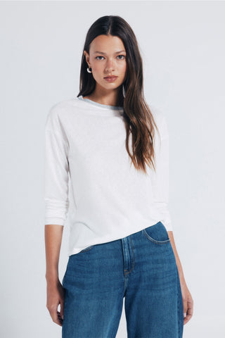 Camiseta Manga Larga con Cuello de Lúrex