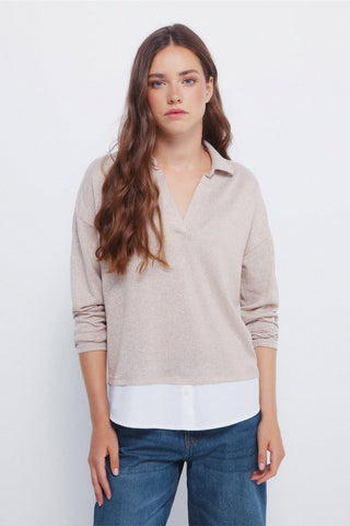 Camiseta Manga Larga con Cuello Polo